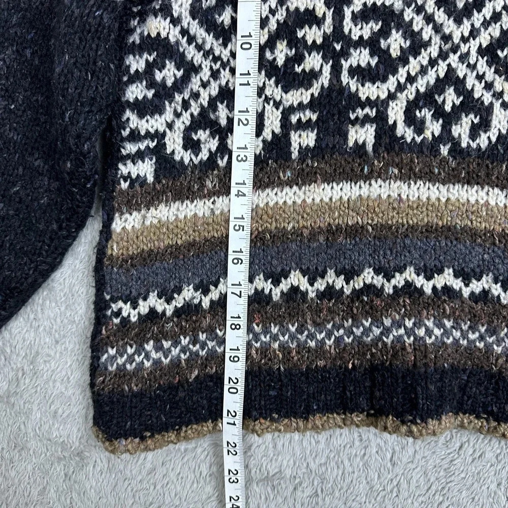 Relais Petite Vintage Fair Isle Knit Sweater Women S 1/2 Zip Nordic Pullover USA - Picture 11 of 12